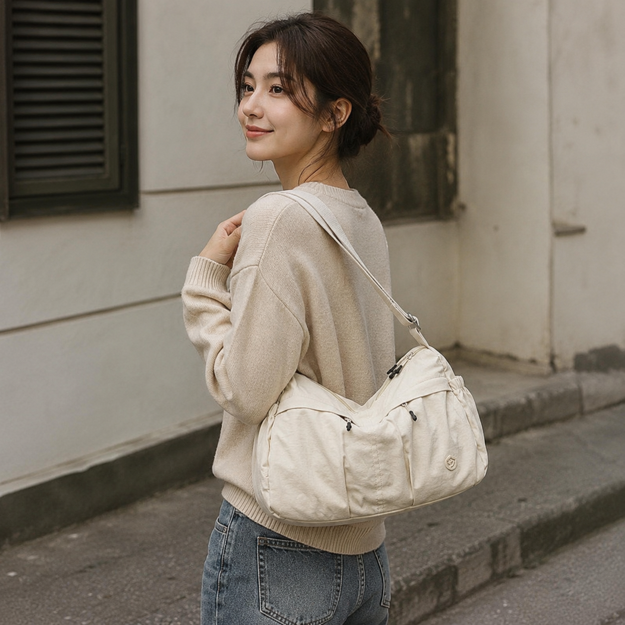 Fabria Ruched Shoulder Bag