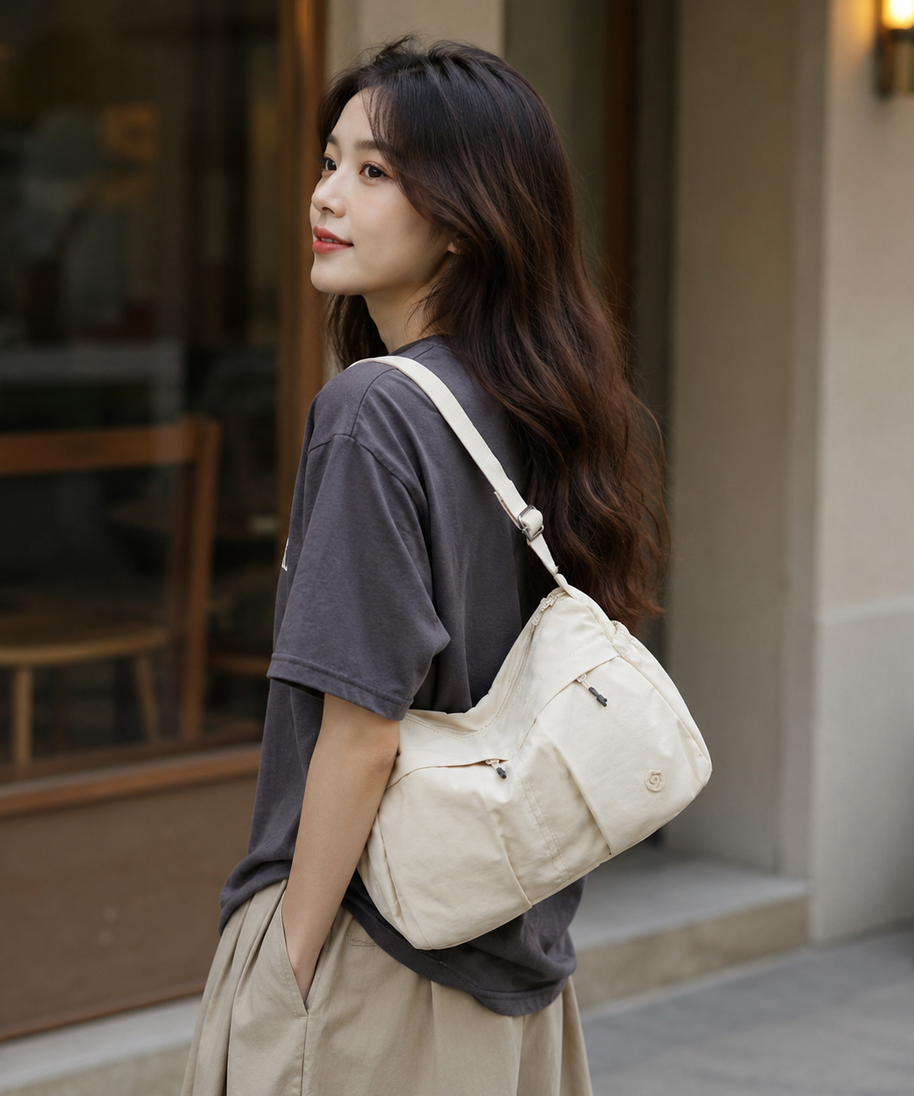 Fabria Ruched Shoulder Bag