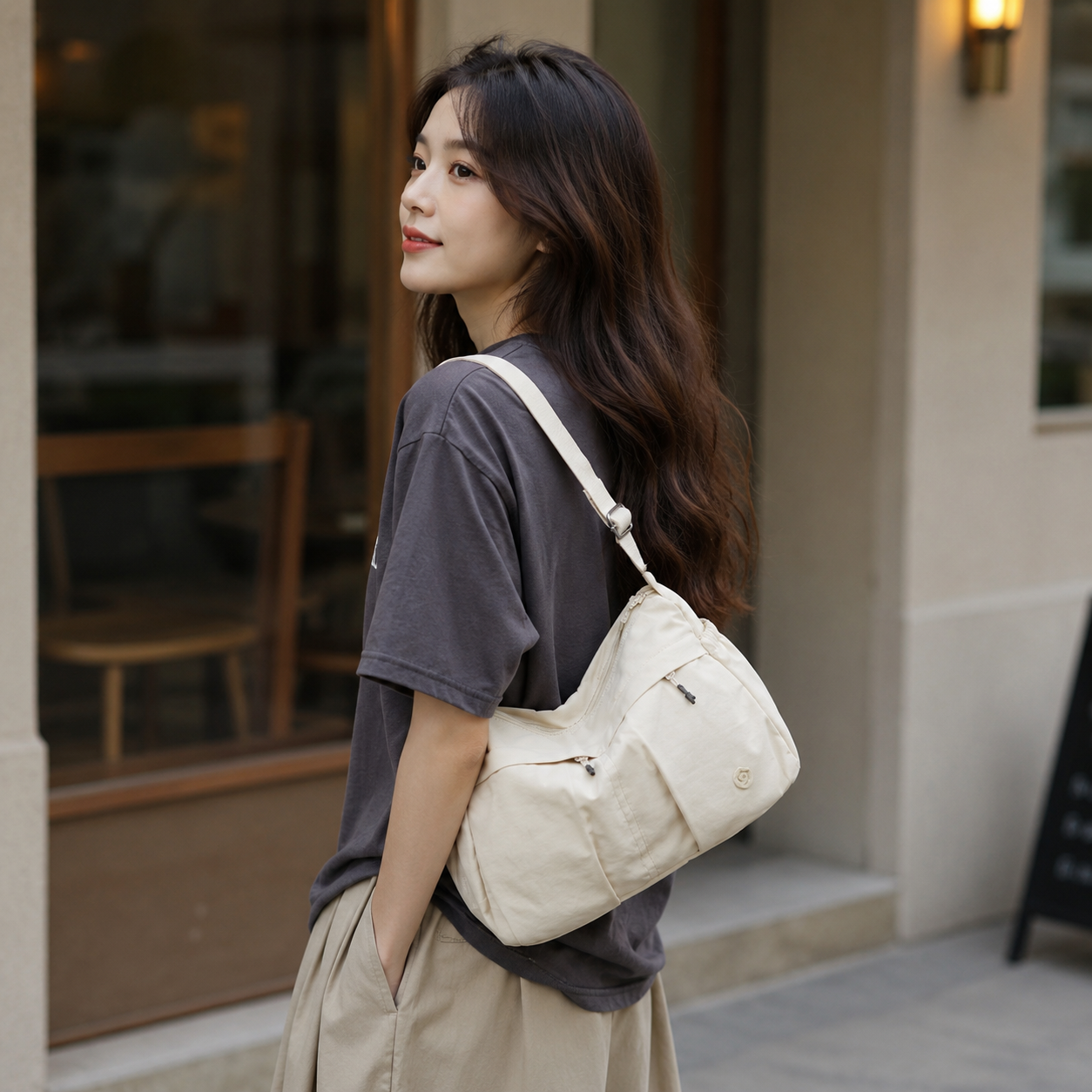 Fabria Ruched Shoulder Bag