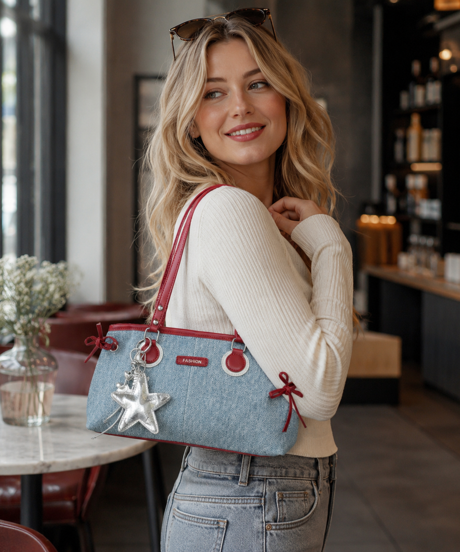 Avelora Contrast Strap Shoulder Bag