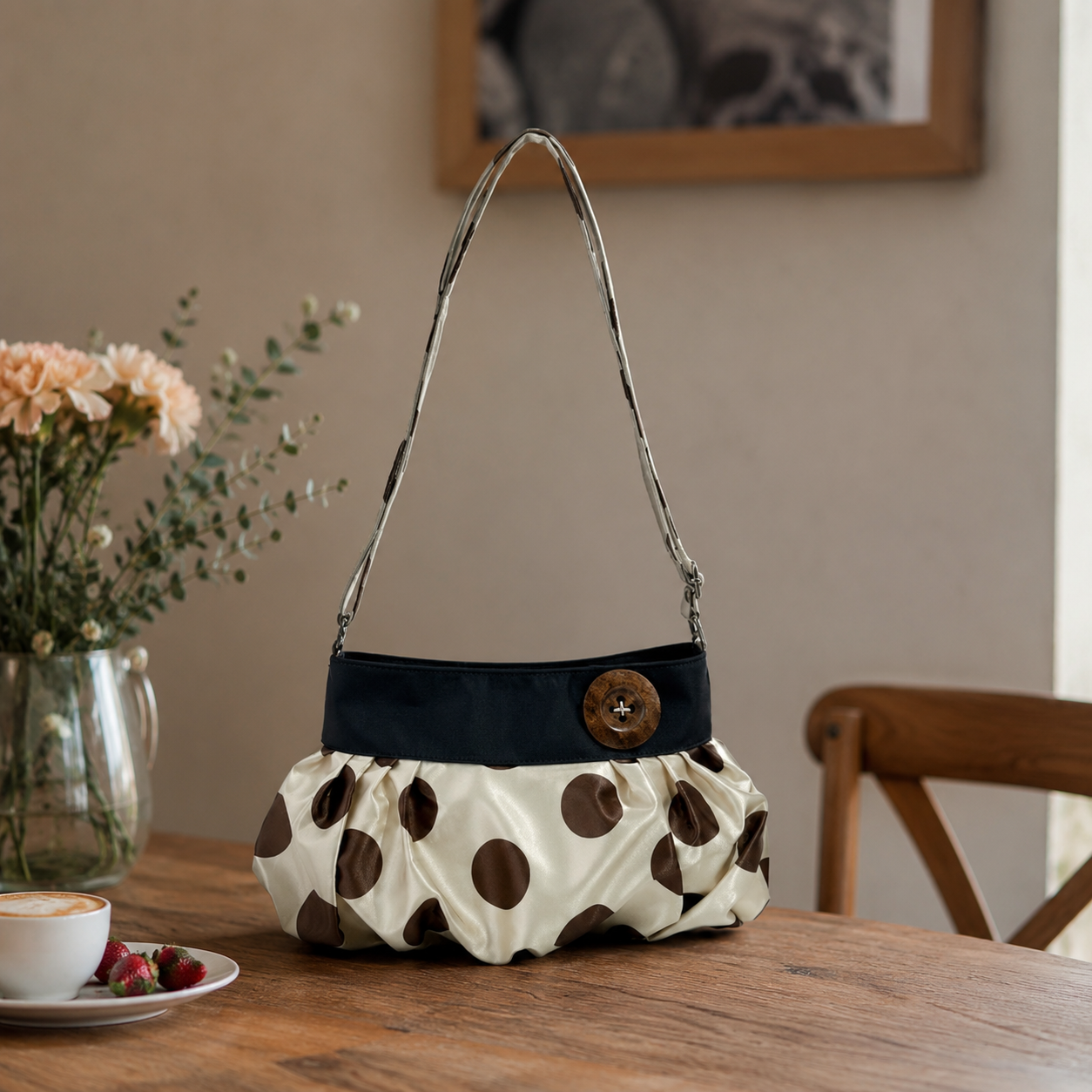 Elara Polka Dot Cloud Shoulder Bag