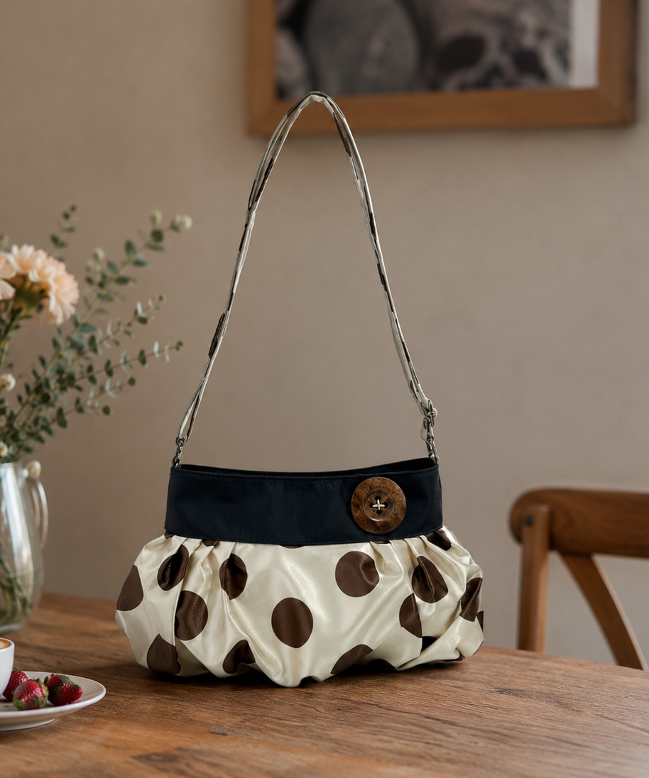 Elara Polka Dot Cloud Shoulder Bag