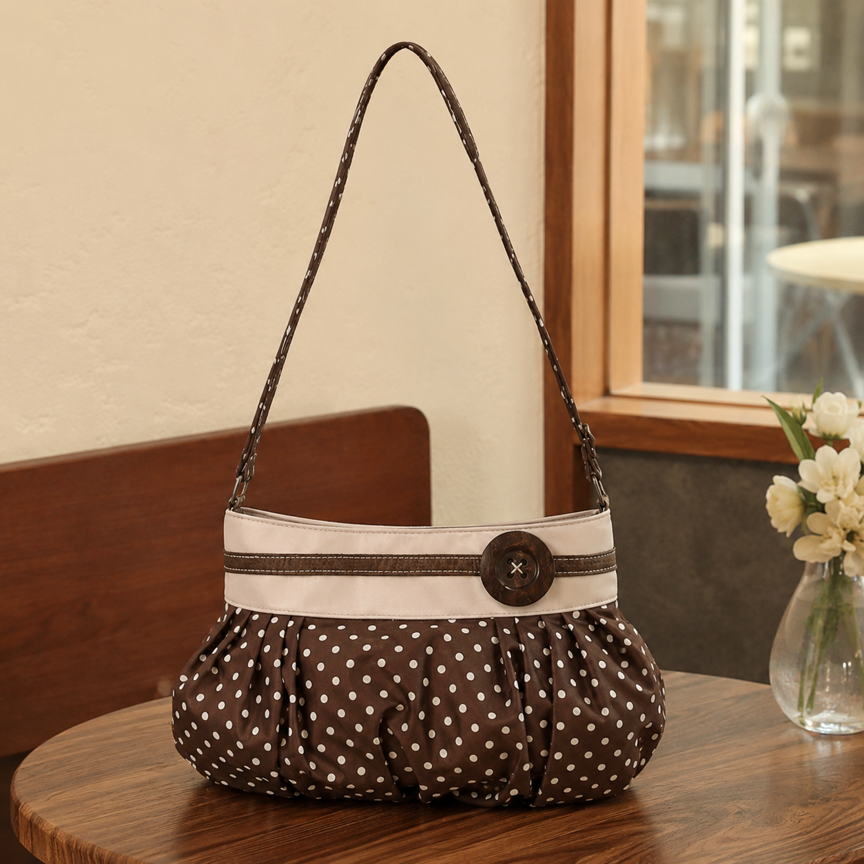 Elara Polka Dot Cloud Shoulder Bag