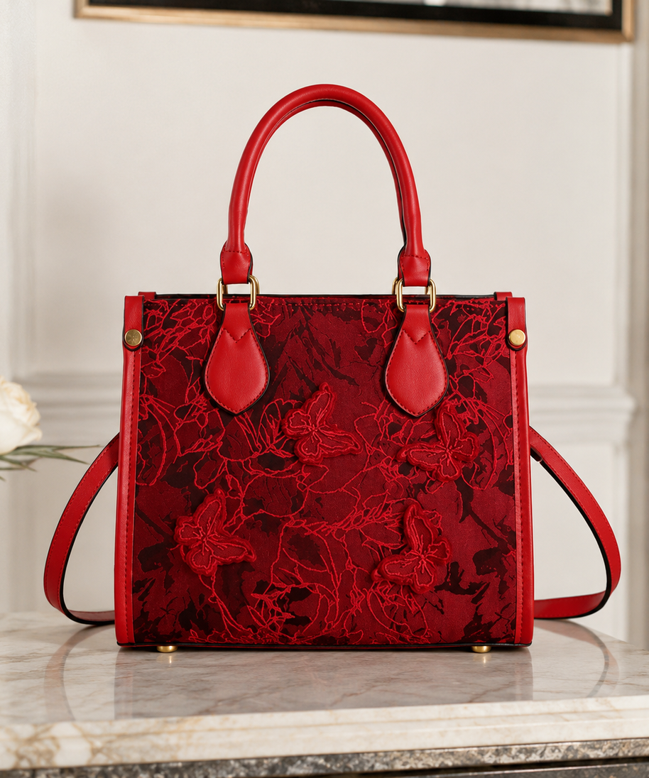 Evarielle Floral Lace Satchel Bag