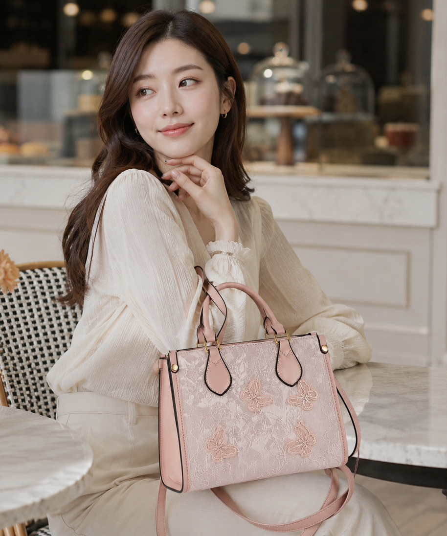 Evarielle Floral Lace Satchel Bag