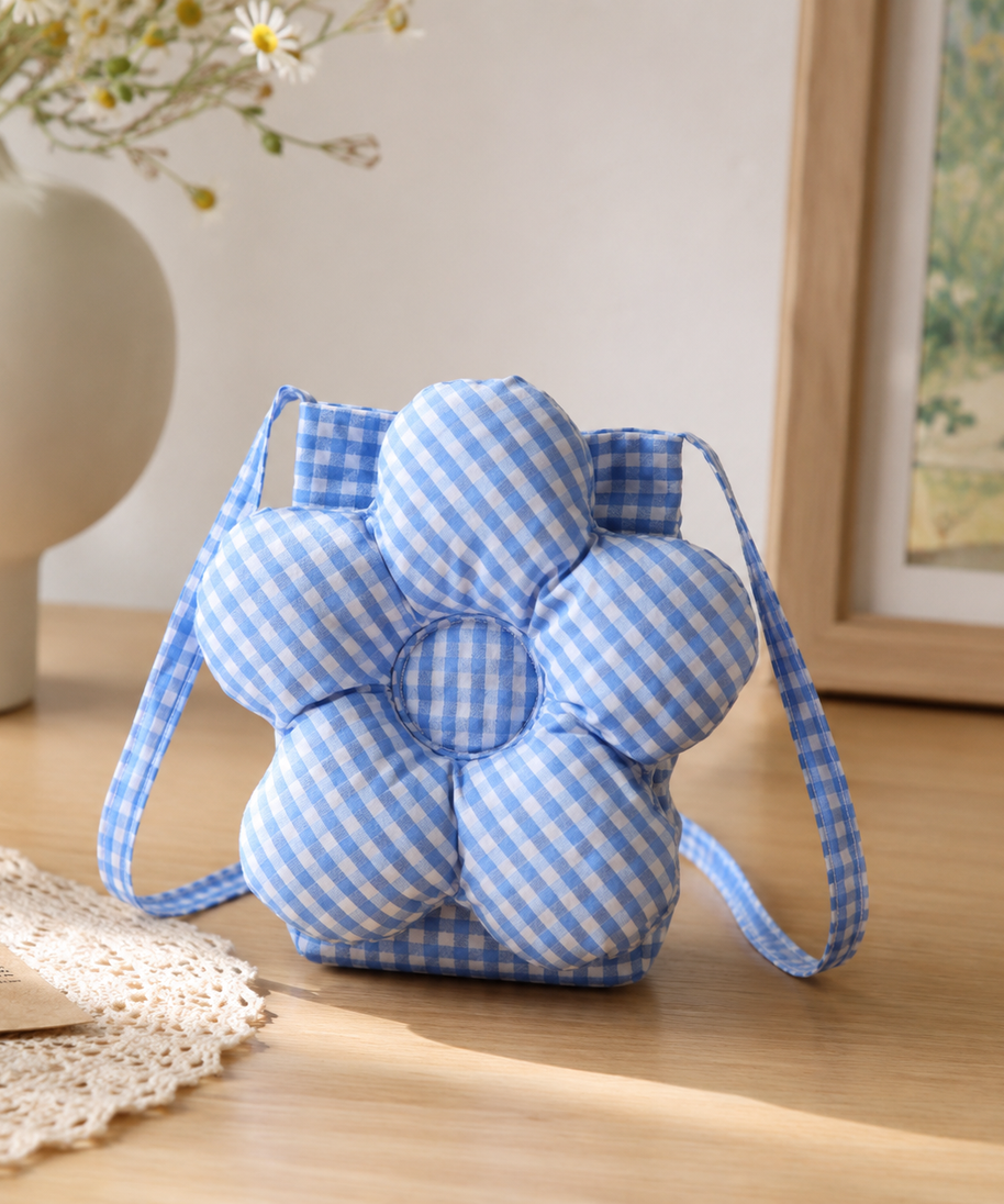 Solenne Gingham Flower Mini Shoulder Bag