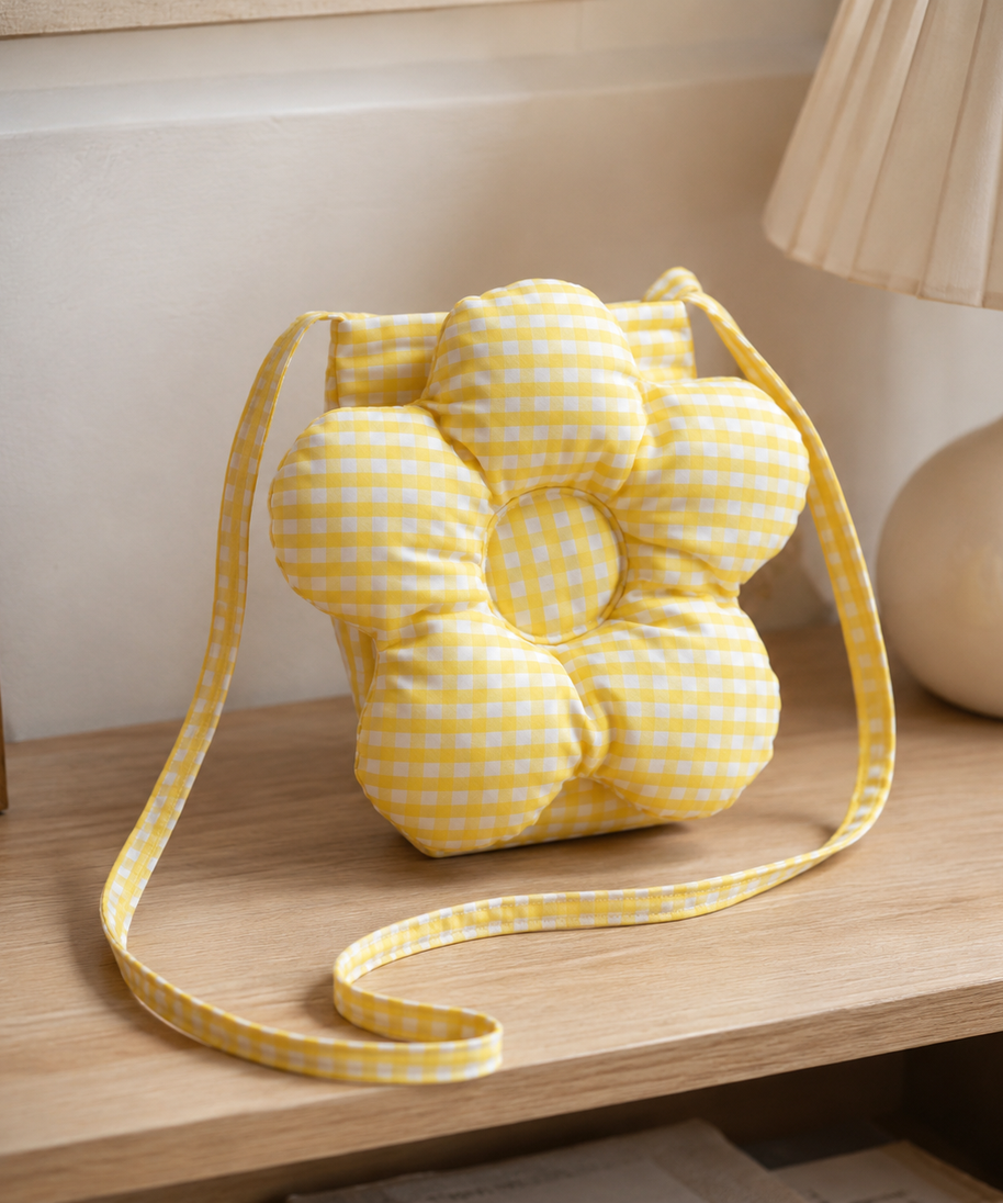 Solenne Gingham Flower Mini Shoulder Bag