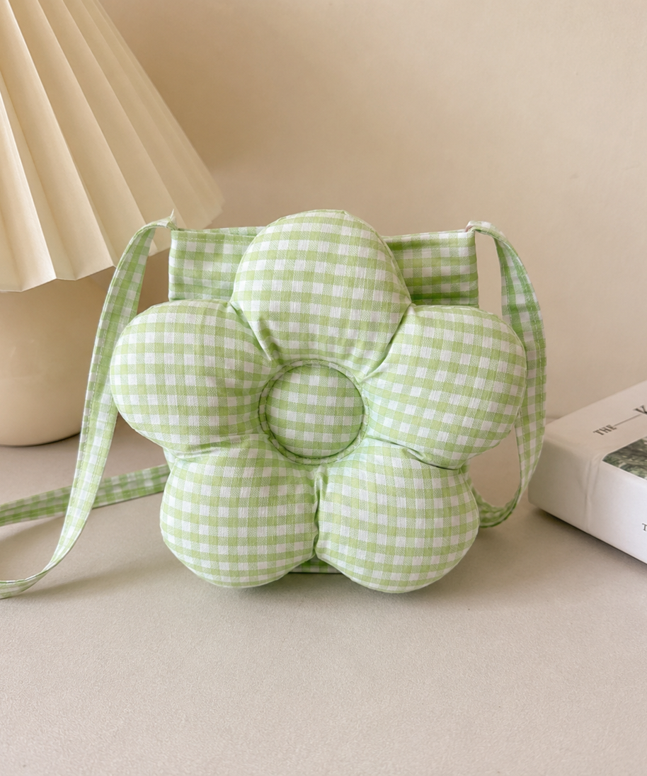 Solenne Gingham Flower Mini Shoulder Bag