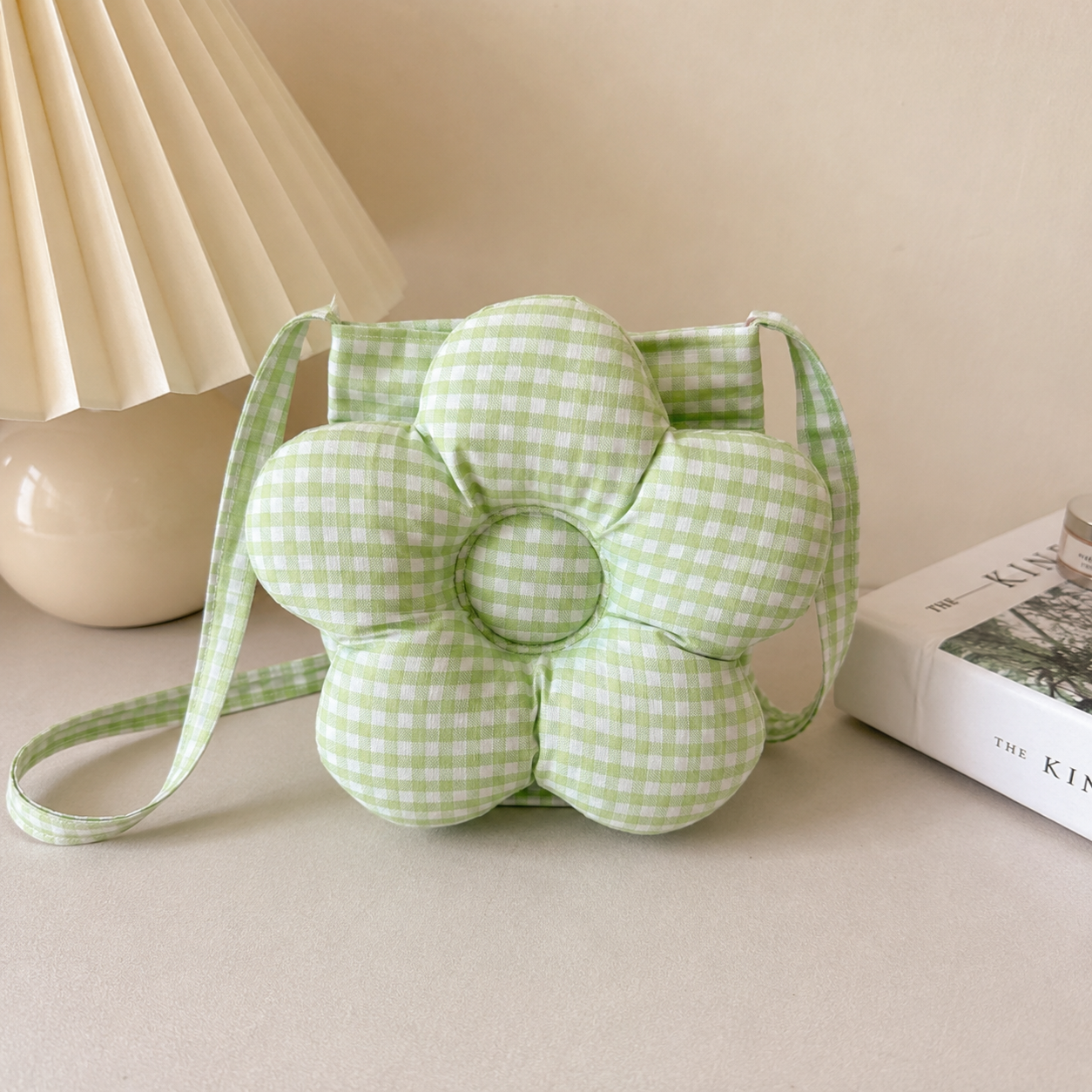 Solenne Gingham Flower Mini Shoulder Bag