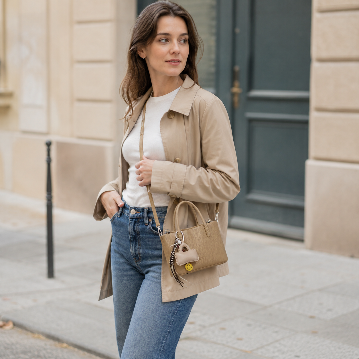 Dolciana Heart Charm Bucket Bag