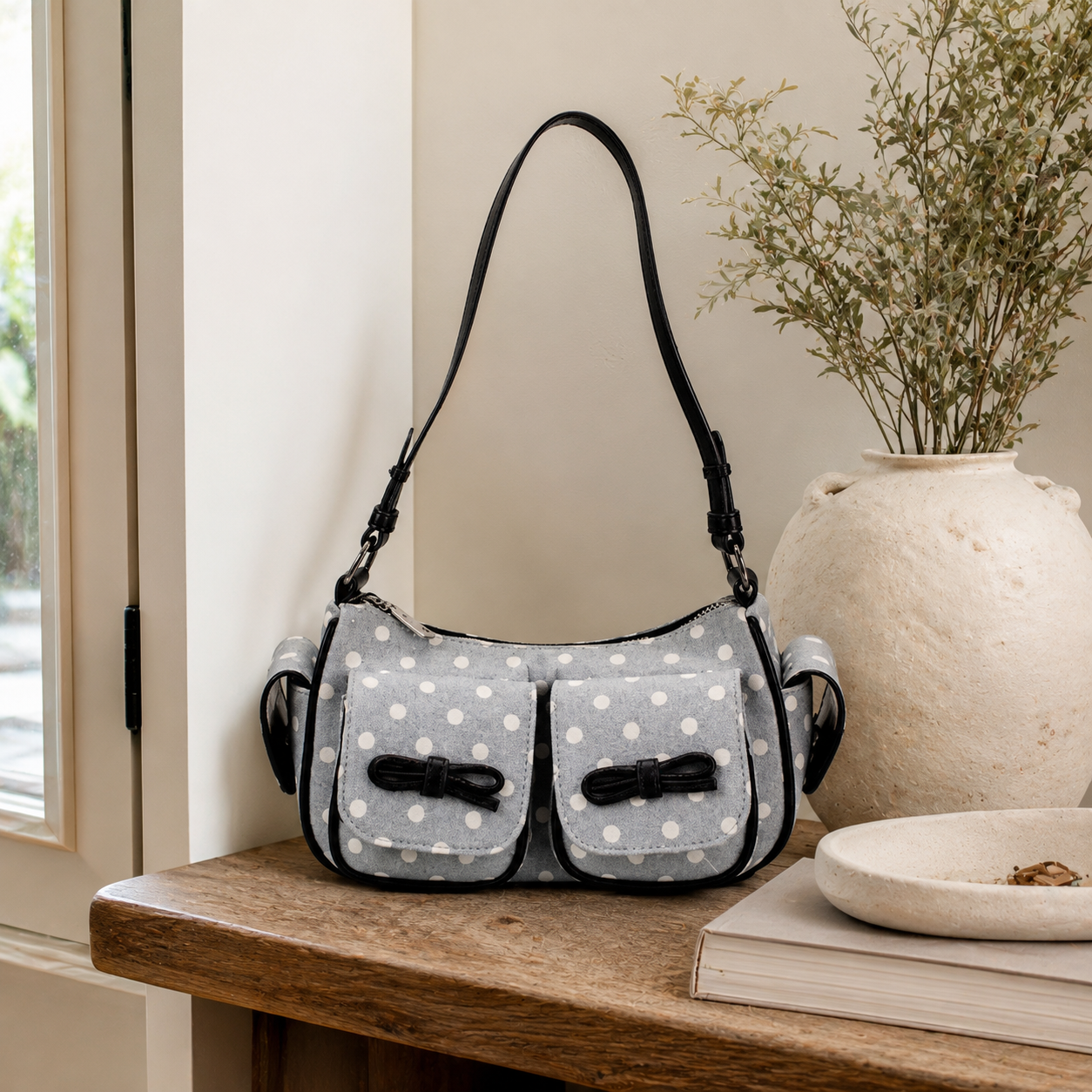 Arquina Bow Pocket Shoulder Bag