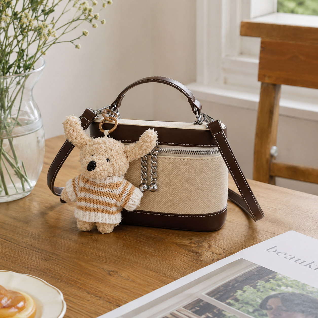Leporia Bunny Charm Mini Handbag