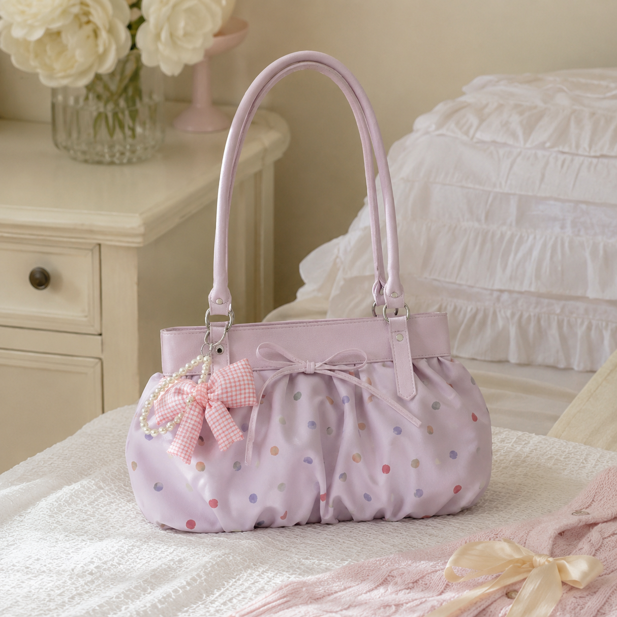 Caspina Polka Dot Shoulder Bag