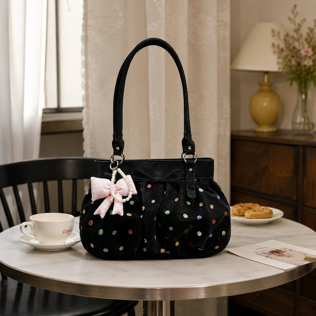 Caspina Polka Dot Shoulder Bag