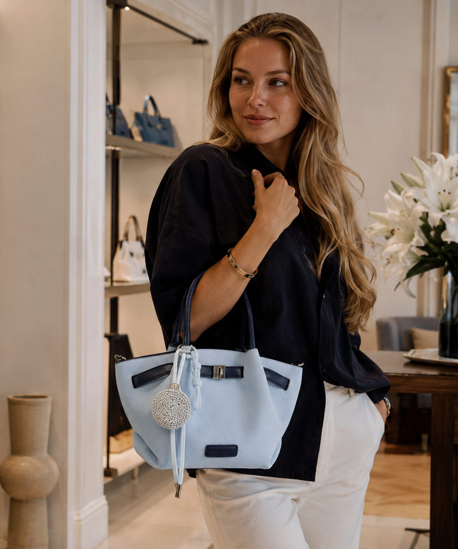 Dovela Contrast-Trim Mini Handbag