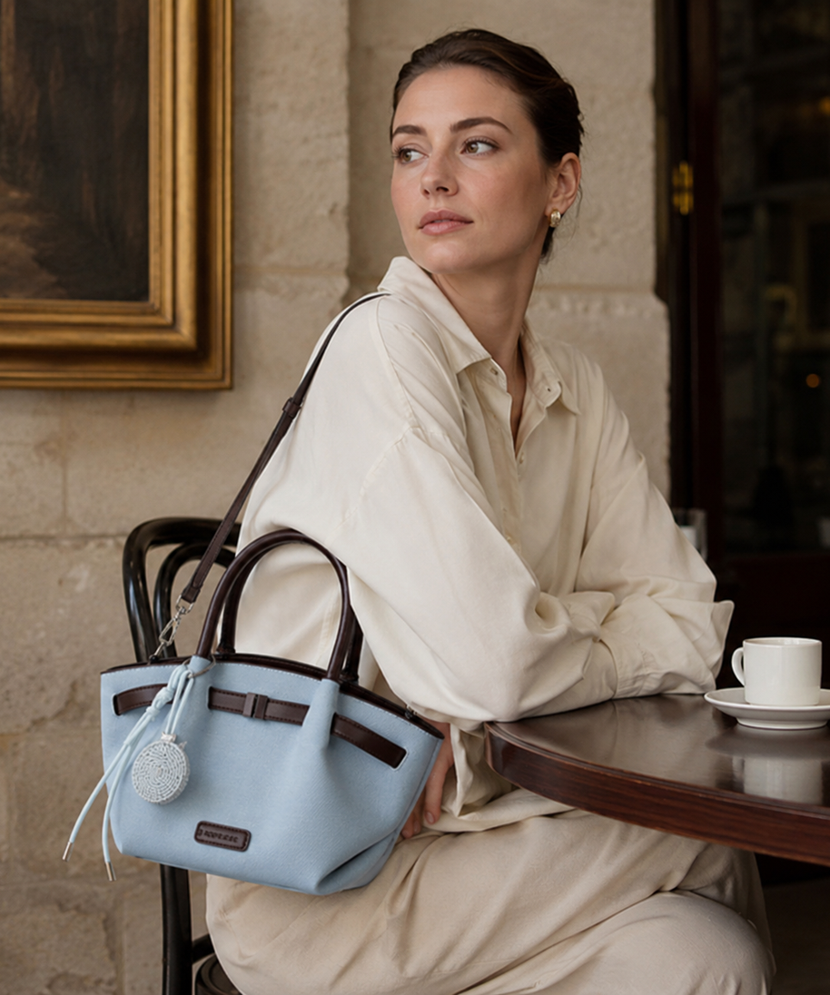 Dovela Contrast-Trim Mini Handbag