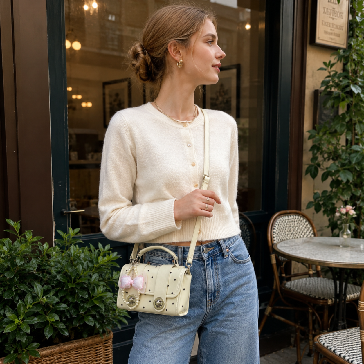 Jolivra Bow Charm Mini Bag