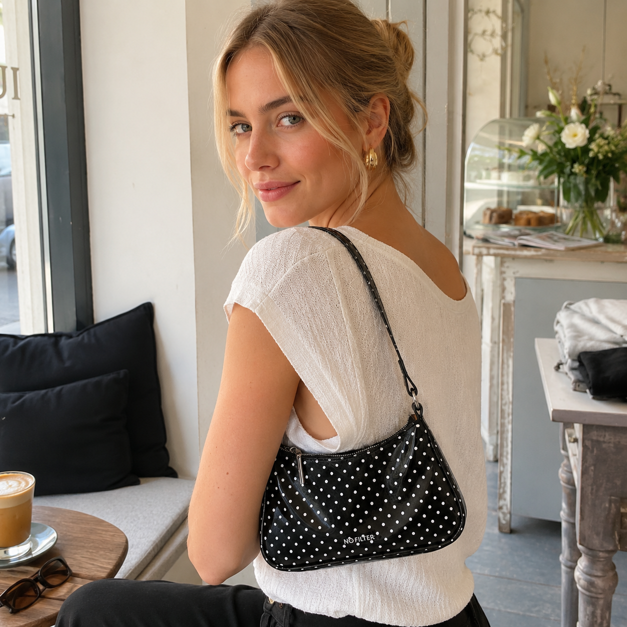 Rubiena Polka Dot Shoulder Bag