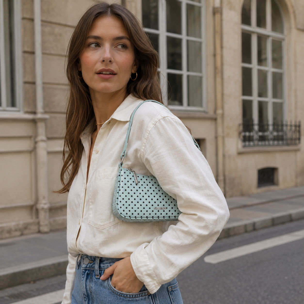 Rubiena Polka Dot Shoulder Bag