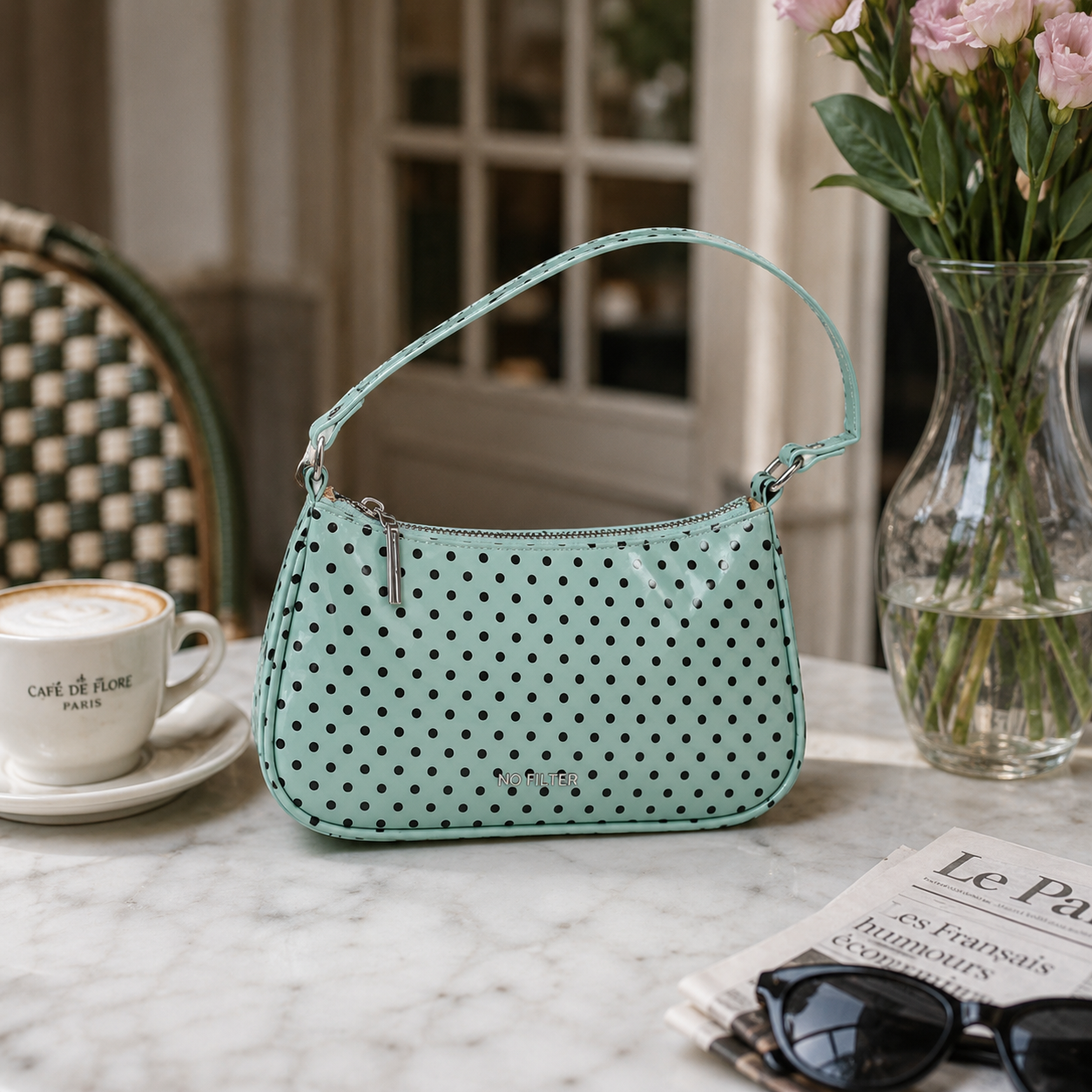 Rubiena Polka Dot Shoulder Bag