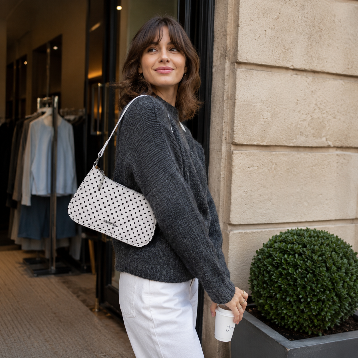 Rubiena Polka Dot Shoulder Bag