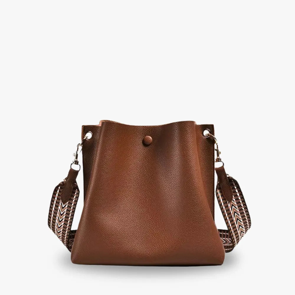 Léonore Vegan Leather Crossbody Bucket Bag