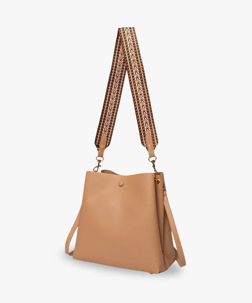 Léonore Vegan Leather Crossbody Bucket Bag