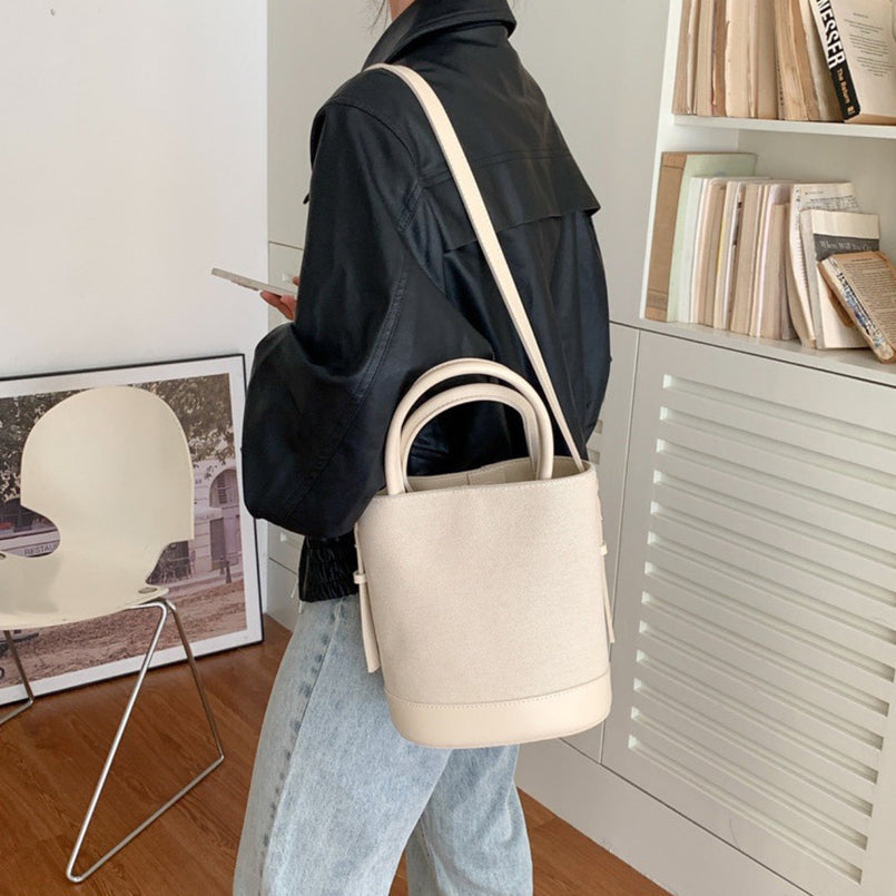 Serah Vegan Leather Crossbody Bucket Bag