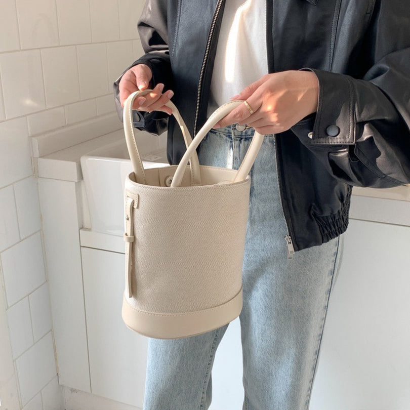 Serah Vegan Leather Crossbody Bucket Bag