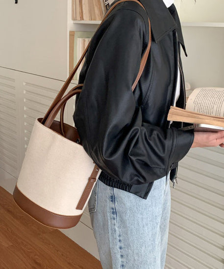 Serah Vegan Leather Crossbody Bucket Bag
