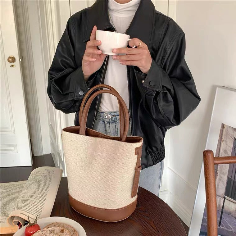 Serah Vegan Leather Crossbody Bucket Bag