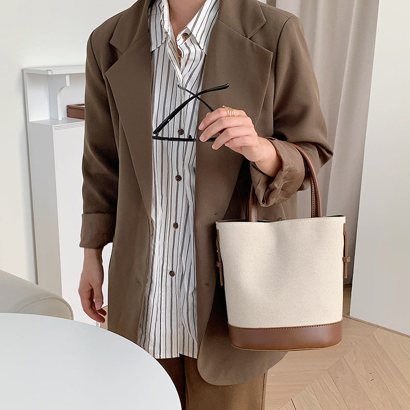 Serah Vegan Leather Crossbody Bucket Bag