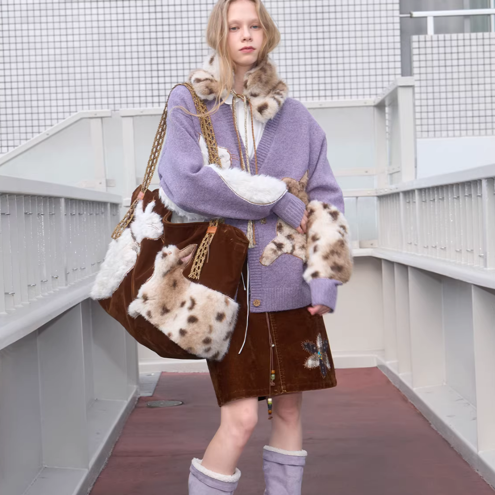 Élanora Faux Fur Cat Bag