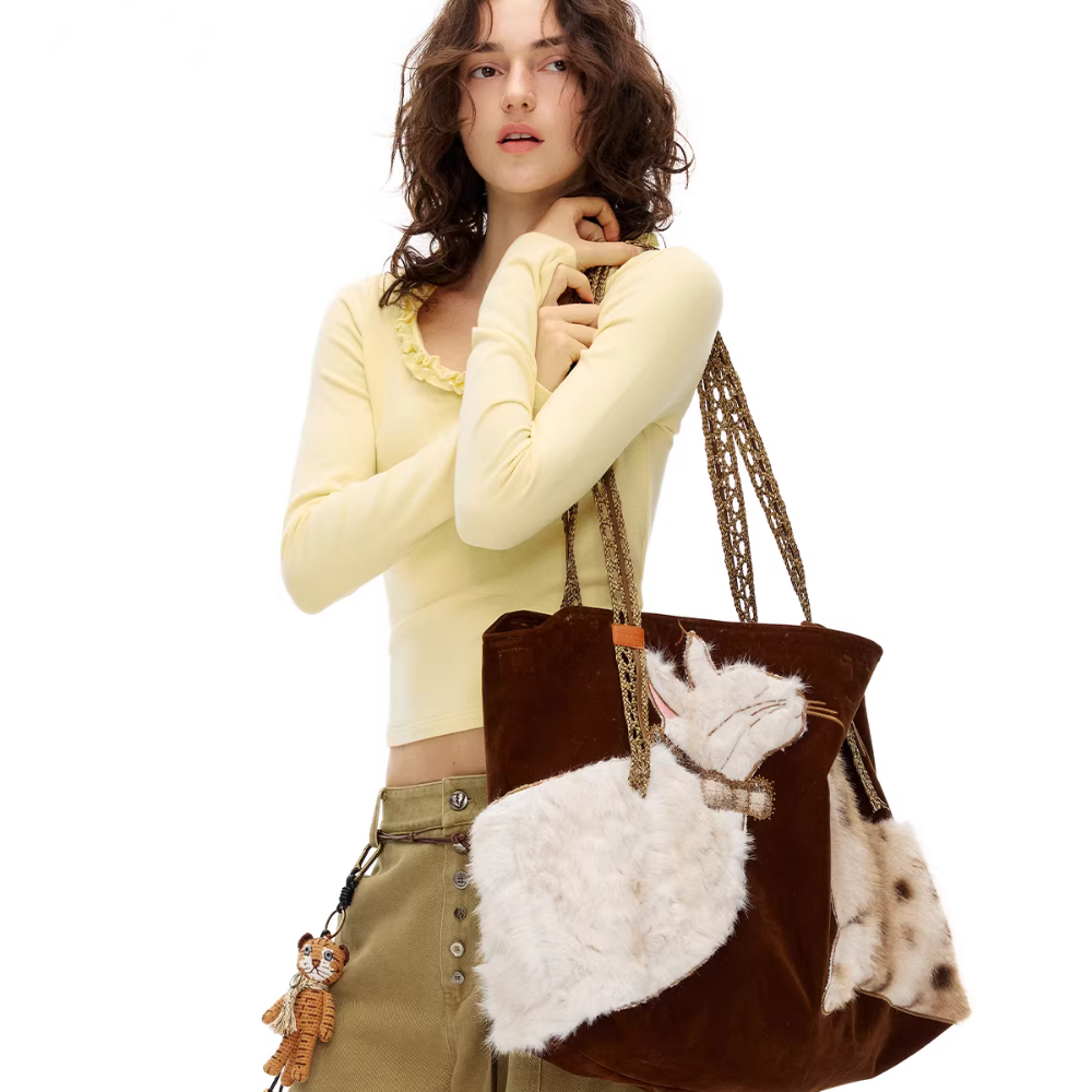 Élanora Faux Fur Cat Bag