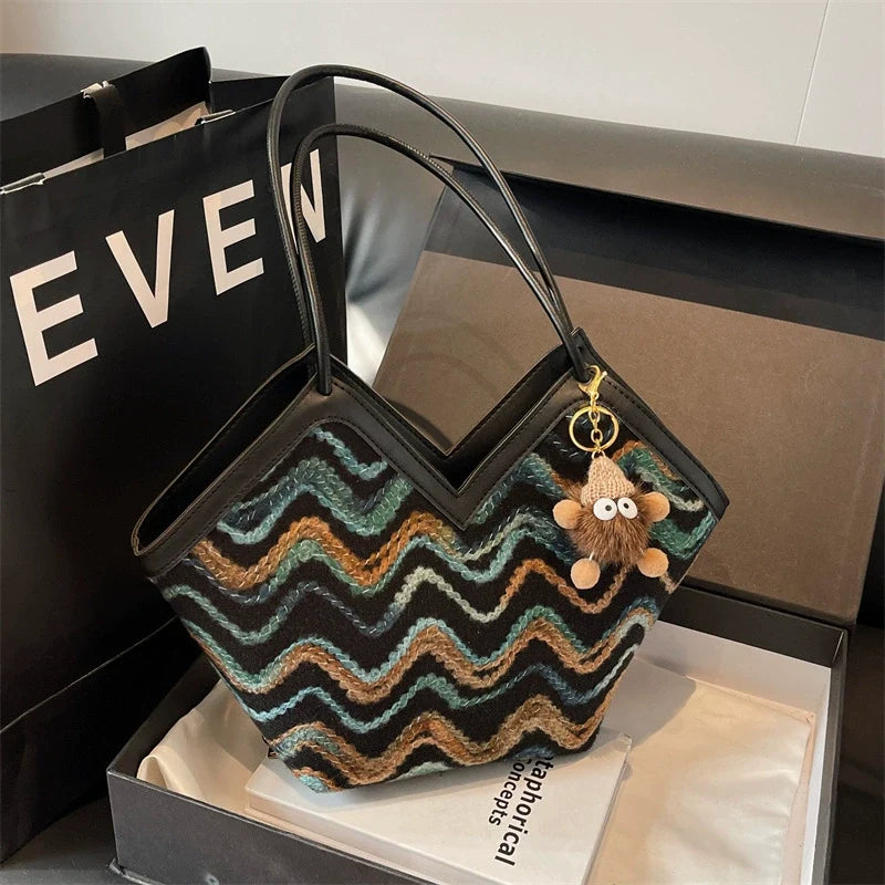 Délaine Woven Tote Bag