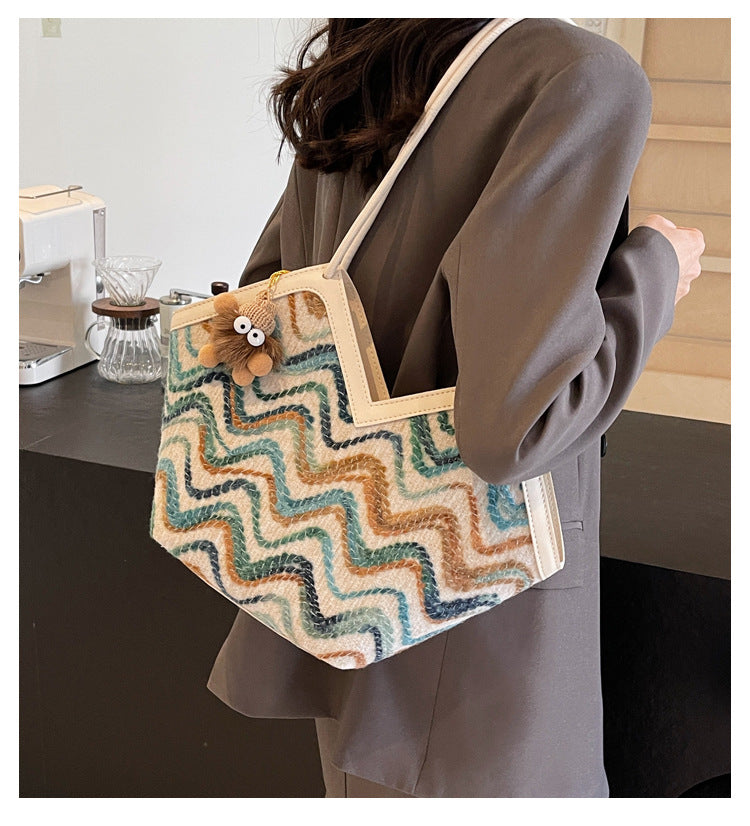 Délaine Woven Tote Bag
