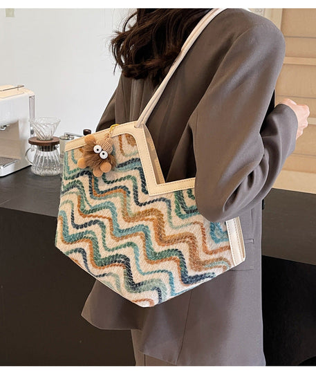 Délaine Woven Tote Bag