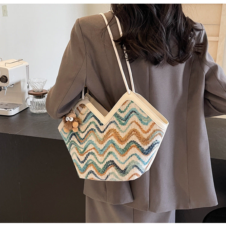 Délaine Woven Tote Bag