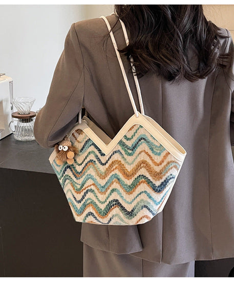 Délaine Woven Tote Bag