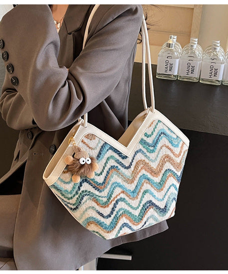 Délaine Woven Tote Bag